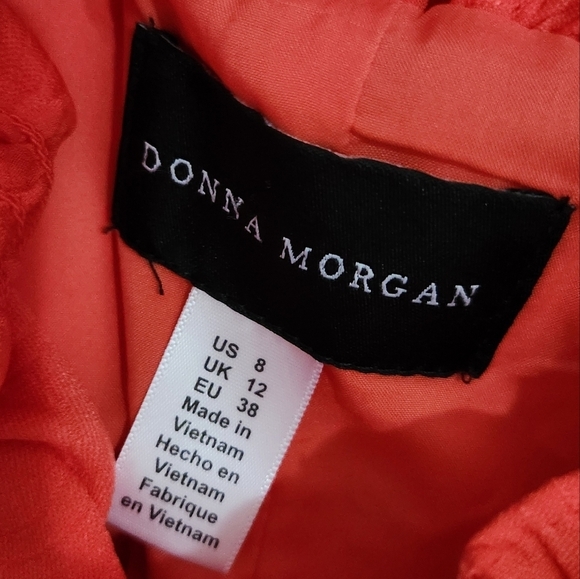 Donna Morgan Red Orange Textured Midi Dress Size 8